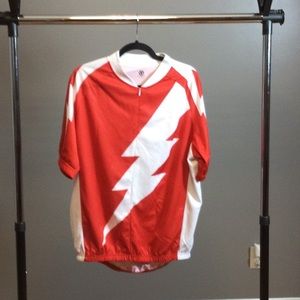 NWOT XL Nashbar red flash bicycle jersey